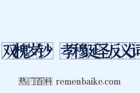 双槐岁钞·孝穆诞圣反义词是什么意思的图片
